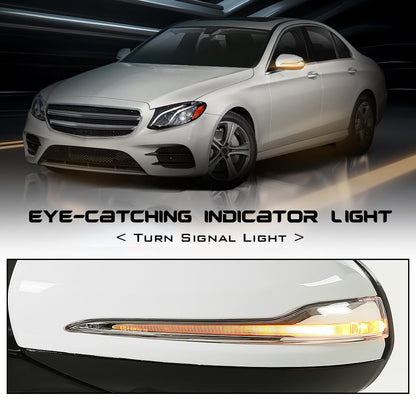 G-PLUS Rear View Mirror w/Blind Spot Left Driver Side Compatible with Benz W213 E Class E300 2016-2020/Not Fit for Coupe 2138104500 White