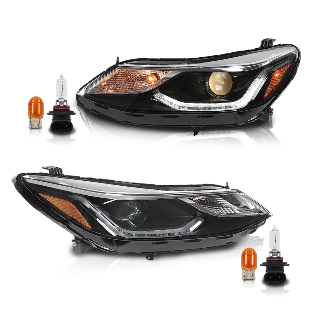 G-PLUS LED DRL Headlights Assembly w/Bulbs Driver and Passenger Compatible with Chevy Cruze 2016-2019 42680785 42680786 84106695 84156516 Bumper Headlamps,faros delanteros