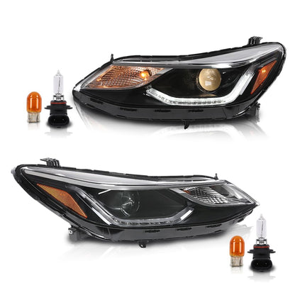 G-PLUS LED DRL Headlights Assembly w/Bulbs Driver and Passenger Compatible with Chevy Cruze 2016-2019 42680785 42680786 84106695 84156516 Bumper Headlamps,faros delanteros