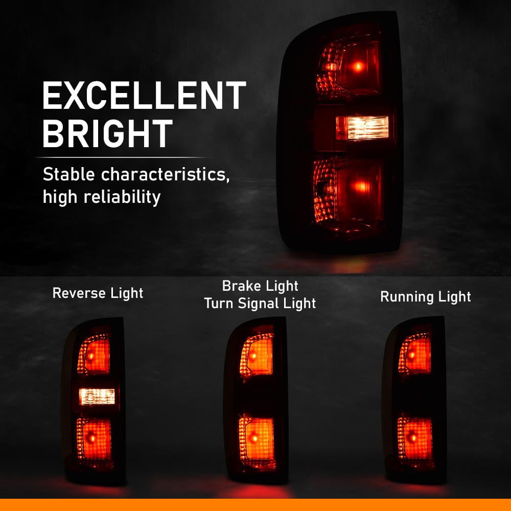 G-PLUS Tail Light w/Bulb Left Driver Side Compatible with Chevy Colorado 2015-2022 Fit for 4-Door Crew Cab and 4-Door Extended Cab Only GM2800270 84169777 Luces Traseras Rear Brake Lamps Assembly