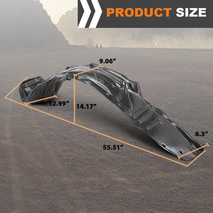 G-PLUS Front Fender Liner Set w/Clips Compatible with Acura RSX 2002-2004 AC1248105, AC1249105 Black