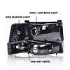 G-PLUS Headlights Fit 1992-1996 Bronco/1992-1996 Ford F150 F250 F350 Super Duty,97 9th Old Body Style Headlamps w/Corner Signal Clear Lens Chrome Housing Clear Reflector,faros delanteros