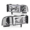 G-PLUS LED Headlights Fit Dodge Ram 1500 1994-2001/Fit Dodge Ram 2500 3500 1994-2002(Not fit Ram Sport) Headlamps w/o Bulbs DRL Clear Lens Chrome Housing Clear Reflector,faros delanteros Assembly