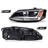 G-PLUS Headlights Headlamps w/Bulbs Left Driver Compatible with Volkswagen Jetta 2011-2018 5C7941005, VW2502146 Clear Lens Chrome Housing Amber Reflector