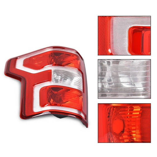 G-PLUS Rear Tail Lamp Light W/o Bulbs and Wiring Harness Compatible with Ford F150 2018 2019 2020 JL3Z13405H, FO2800265 Red Lens Chrome Housing LH Left Driver Side Rear Brake Lamps Assembly