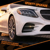 G-PLUS Front Right Outer Primed Bumper Trim Compatible with Benz C300 2019-2023 Fit Models With AMG Styling | OE Replacement 2058858702 MB1047159 | No Cutting | Paint-Ready | Family-Driven Reliability