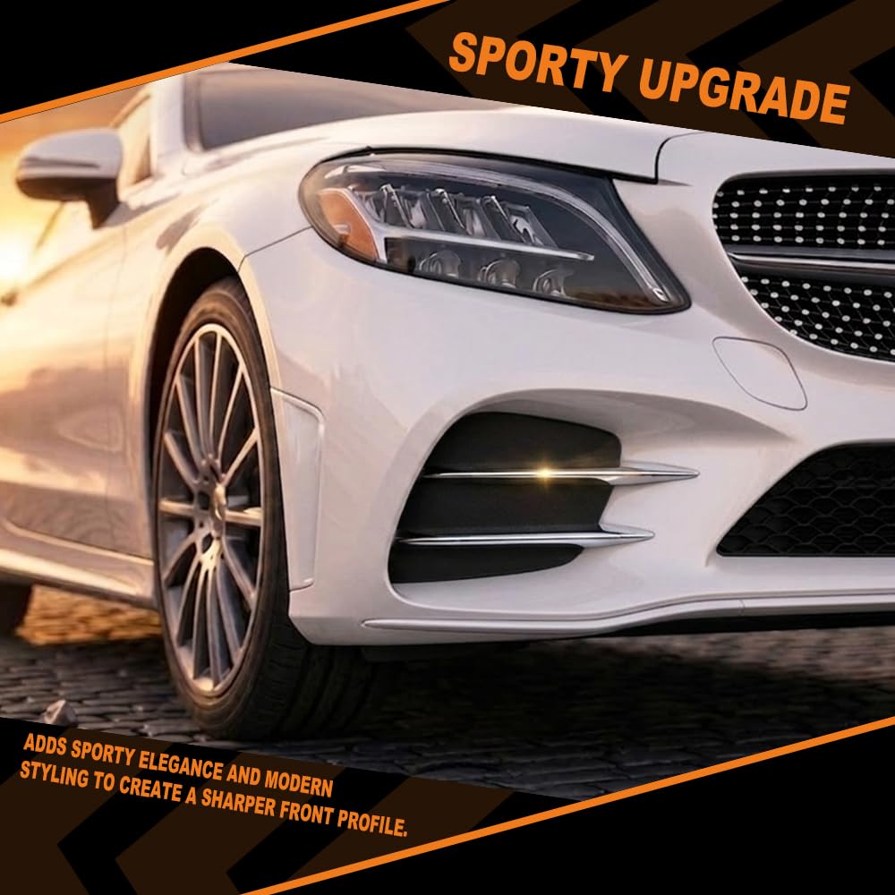 G-PLUS Front Right Outer Primed Bumper Trim Compatible with Benz C300 2019-2023 Fit Models With AMG Styling | OE Replacement 2058858702 MB1047159 | No Cutting | Paint-Ready | Family-Driven Reliability