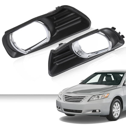 G-PLUS Black Front Bumper Fog Lights Covers Trim 2Pcs Compatible with Toyota Camry XLE 2007 2008 2009 5212706040, 5212806040, TO2598101, TO2599101 Fog Lamp Accessories Black