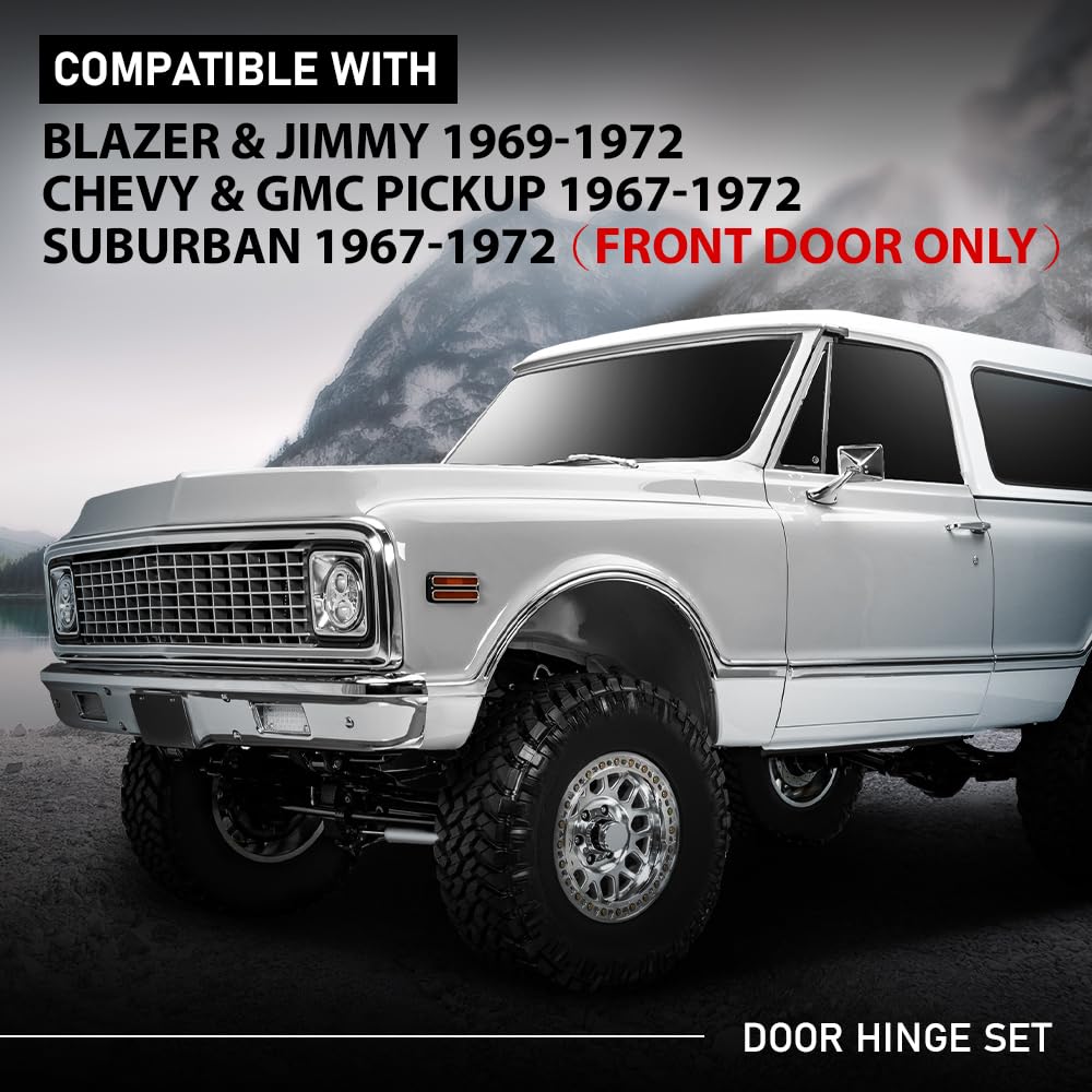 G-PLUS Door Hinge Set Compatible with Chevy & GMC Pickup 1967-1972,Fit Blazer & Jimmy 1969-1972,Fit Suburban 1967-1972 (Front Door only)