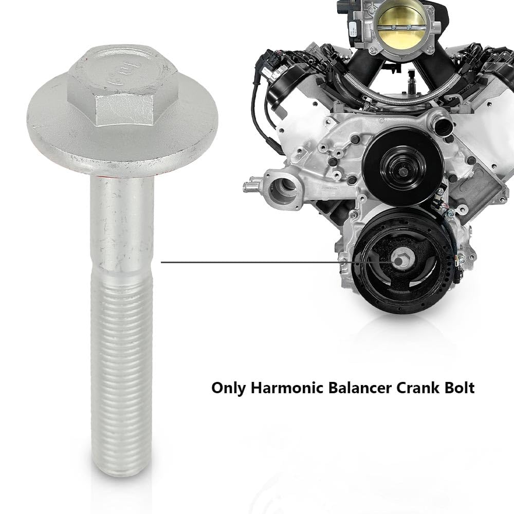 G-PLUS GM LS Harmonic Balancer Crank Bolt Fit for LS1 LS2 LS3 LS6 L99 LM7 LR4 LMG LQ4 LQ9 L96 4.8 5.3 5.7 6.0 6.2 /all gen III and gen IV LS engines except for LS7/LS9 12557840