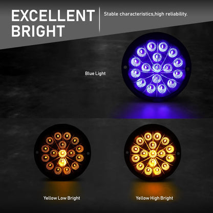 G-PLUS 2PCS Amber Turn Signal & Side Marker to Blue Auxiliary LED Watermelon Lights Pair Compatible with Trailers, Trucks, Caravans, Pickup, Cars, Van, RVs, Lorries, Boats