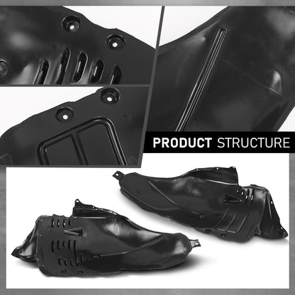 G-PLUS Front Inner Fender Liner Set Compatible with Benz 2007-2011 2216900730, 2216900830, 2216901730, MB1248143, MB1249143 Black
