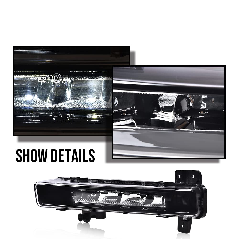 G-PLUS 2X LED DRL Daytime Running Fog Lights Compatible with 2016 2017 2018 2019 2020 BMW 5 Series G30 G31 G38 520 530 540 63177349132 63177349131 neblineros para autos delantero faros antiniebla