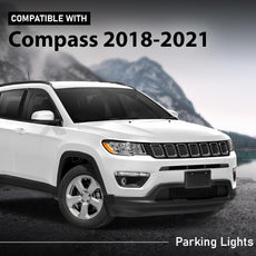 G-PLUS Bumper Parking Lights Pair for Jeep Compass 2017-2021 Clear Lens Front View