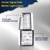 G-PLUS Corner Light Fit Chevy CK/C10 1500 2500 3500 2WD 1994-2000,（ONLY For Composite Headlights） Signal Side Marker Lamps Bumper Headlamps (Clear Lens Chrome Housing Clear Reflector),faros Assembly