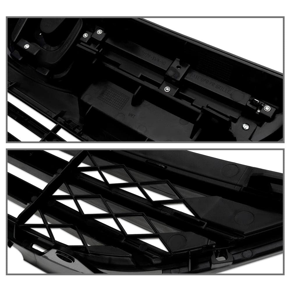 G-PLUS Front Upper Lower Bumper Grille Mesh Grill Cover Guard Compatible with Honda CRV 2007 2008 2009 Black/Chrome Trim