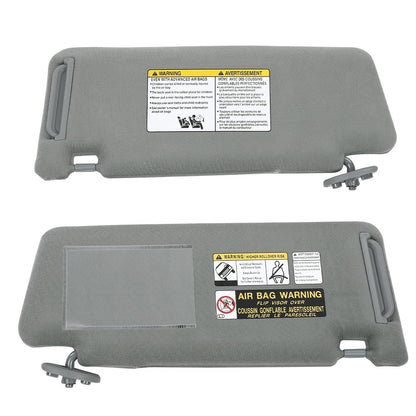 G-PLUS Gray Sun Visor with Mirror LH Driver & RH Passenger Side 1 Pair Compatible with Toyota Tacoma 2005-2015 74320-35C10-B0, 74310-35C10-B0, 74320-04181-B1, 74310-04181-B1
