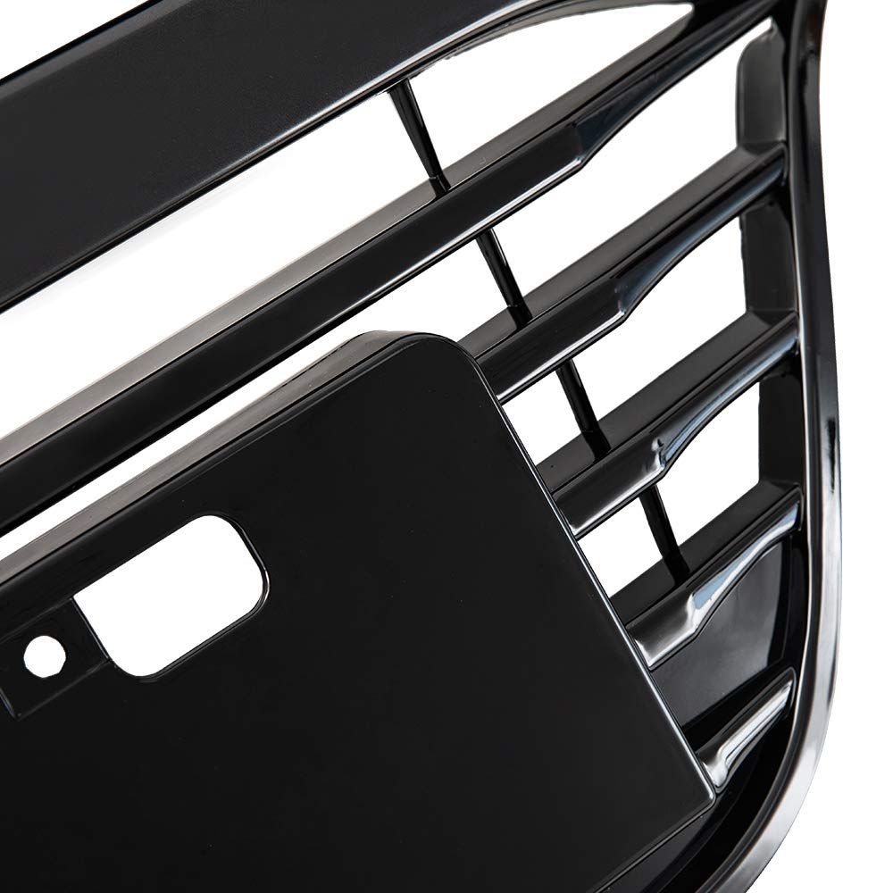 Front Bumper Upper Grilles Grill Compatible for Honda HRV HR-V 2016-2018 Chrome Black Factory Style
