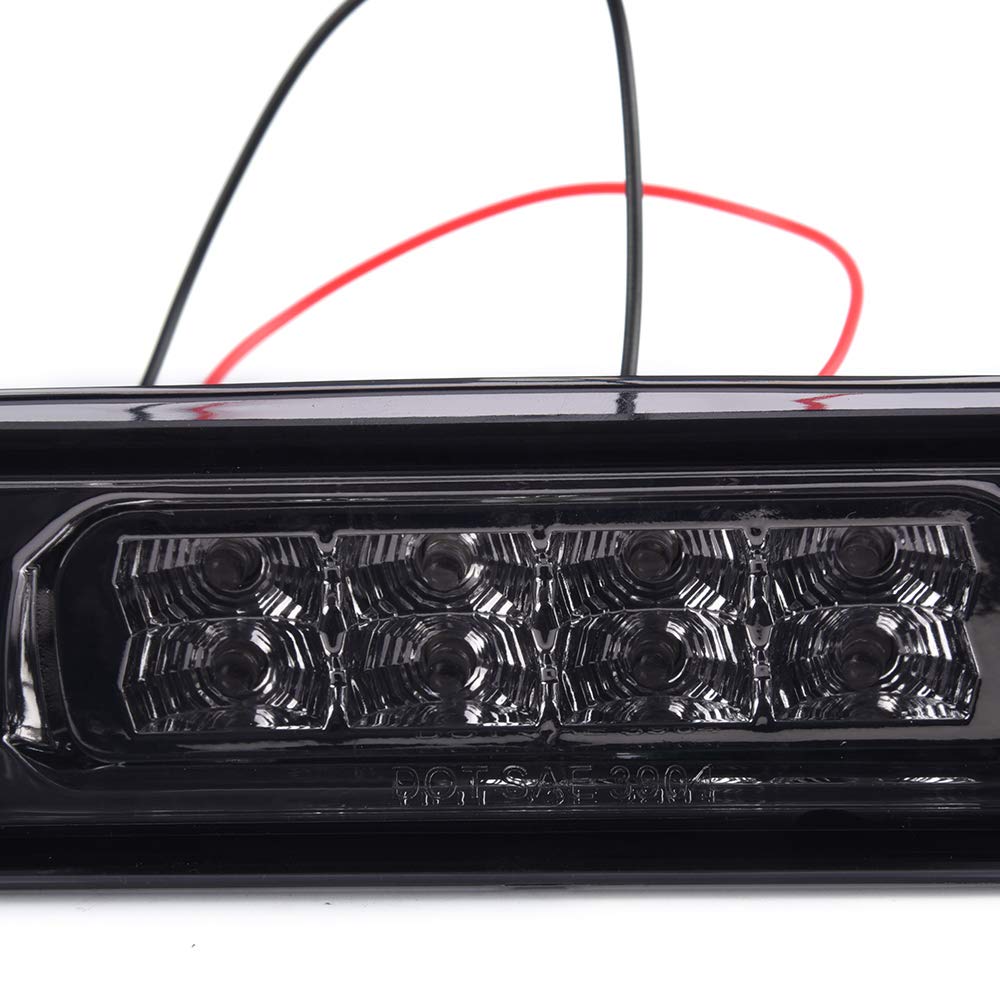 G-PLUS LED Third 3rd Brake Cargo Light Compatible With 1999-2004 Grand Cherokee,Rear Roof Center High Mount Stop Tail Light Replacement (Chrome Housing Smoky Lens)