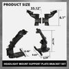 G-PLUS Headlight Mount Support Plate Bracket Set 4Pcs Compatible with Audi Q5 (8R) 2009-2012 Black 8R0805607A, 8R0805607B, 8R0805608A, 8R0805608B