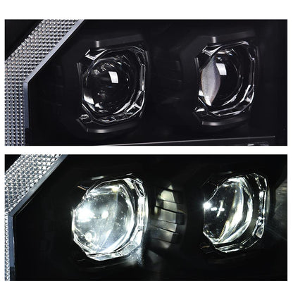 G-PLUS LED DRL Headlights Assembly Fit GMC Sierra 1500 2007-2013/Fit GMC Sierra 2500HD 3500HD 2007-2014 Headlamps Clear Lens Black Housing Amber Reflector 20980241 20980242 22853030,faros delanteros