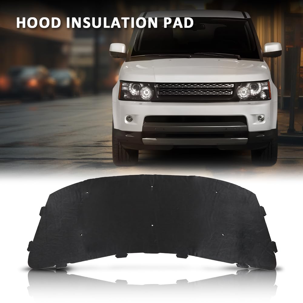 G-PLUS Hood Insulation Pad with Clips Black Compatible with 2002-2012 Land Rover Range Rover Black