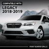 G-PLUS Front Bumper Grille Grill Assembly Black Shell Silver Insert Compatible with Subaru Legacy 2018-2019 91121AL19A