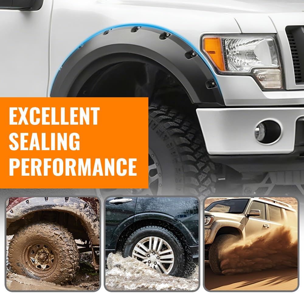 G-PLUS Universal 18ft Fender Flare Edge Trim with 3M Automotive Grade Tape, Fender Flares Rubber Seal Strip Fit Car & Truck Wiper Waterproof Strip Seal Tape