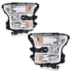 G-PLUS Headlights Bumper Lamp + Fog Lights Compatible with Ford F150 2015-2017(White Cover White Frame Orange Reflector Headlights + Fog Lamps)