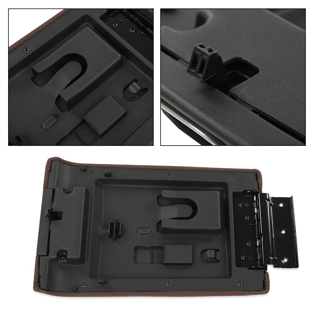 G-PLUS Brown Center Console Arm Rest Lid Cover Compatible with Ford F150 2009-2014/Lincoln Mark LT 2010-2014 9L3Z1506024CC (Fit for Flow Through Consoles Only)