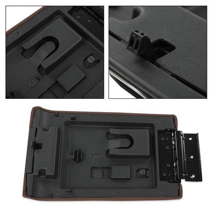G-PLUS Brown Center Console Arm Rest Lid Cover Compatible with Ford F150 2009-2014/Lincoln Mark LT 2010-2014 9L3Z1506024CC (Fit for Flow Through Consoles Only)