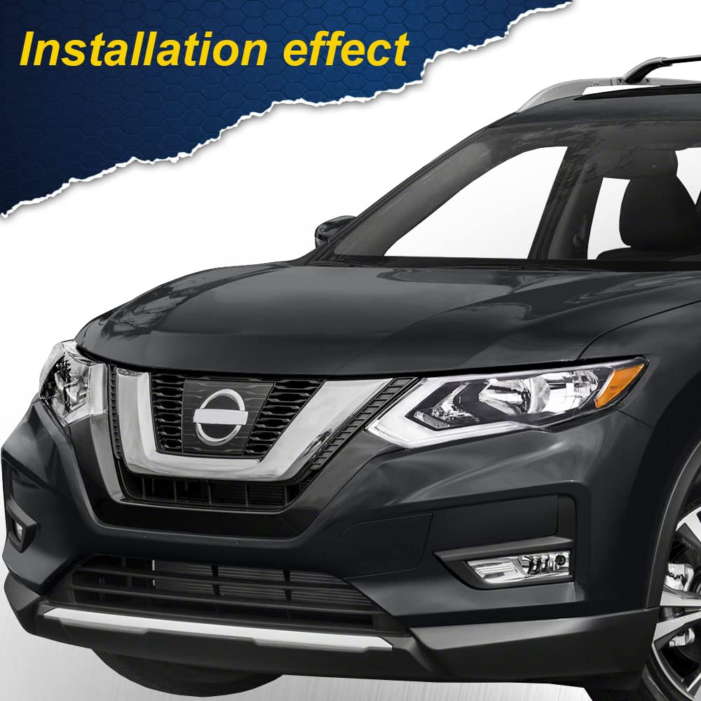 G-PLUS Headlights Assembly, Compatible with 2017 2018 2019 Nissan Rogue Left Bumper Headlamp, Clear Lens Chrome Housing Amber Reflector Bumper Headlamps