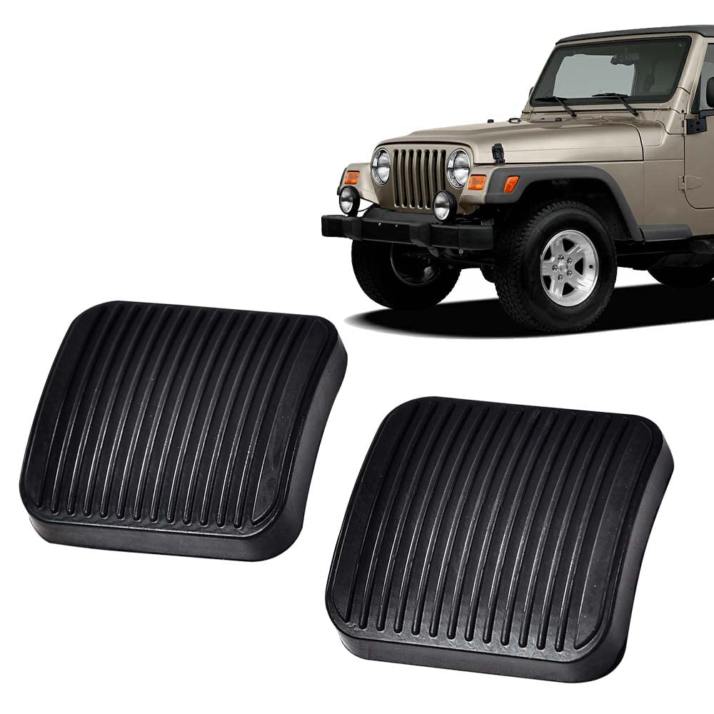 G-PLUS Brake and Clutch Pedal Pad Kit 2pcs Compatible with 1987-2006 Jeep Wrangler TJ LJ/1987-2001 Jeep Cherokee XJ 20780