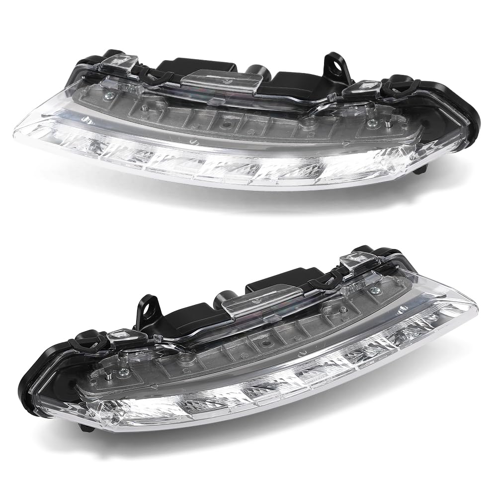 G-PLUS LED Pair Fog Lights DRL Daytime Running Lamps, Compatible with W204 X204 W216 W218 W221 W251 2008-2014, LH Driver & RH Right Side 2PCS, 2218201756, 2218201856
