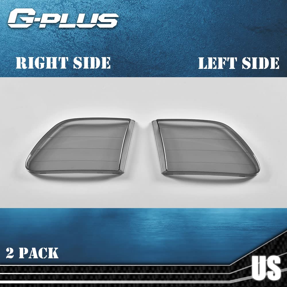 G-PLUS Front Headlight Lens Cover Compatible With 97-04 Ford F150 Expedition,1 Pair Left & Right Side (Smoky Lens)