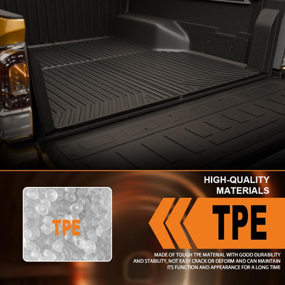 G-PLUS TPE Floor Mats Fit Chevy Silverado 2019-2026 3rd Row Truck Accessories Cargo Liners All Weather Protection 2PCS Black Alfombras para Carro