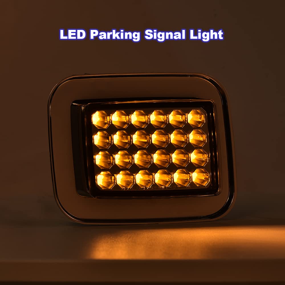G-PLUS 2pcs LED Front Park Signal Lamp Compatible with 03-08 H2 05-08 H2 SUT Left Right Corner Signal Lights Parking Lamps Turn Signal Marker Light Front Fender Replacement
