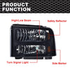 G-PLUS Headlights Assembly, Compatible with 99-04 Ford F250 F350 F450 F550 Super Duty/00-04 Ford Excursion Bumper Headlamps, Smoky Lens Black Housing Amber Reflector,faros delanteros