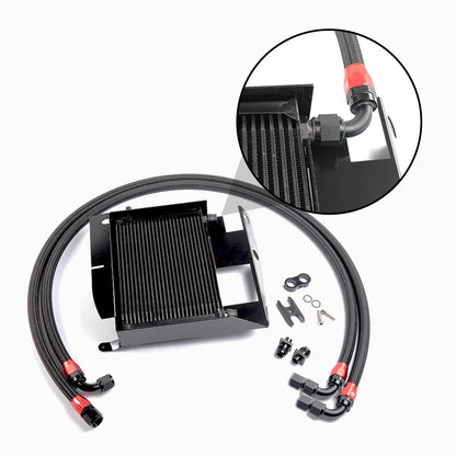 G-PLUS 25 Row Aluminum Engine Transmission Oil Cooler Kit Upgrade Compatible With BMW 3 SERIES 335I E90 E92 N54 Black