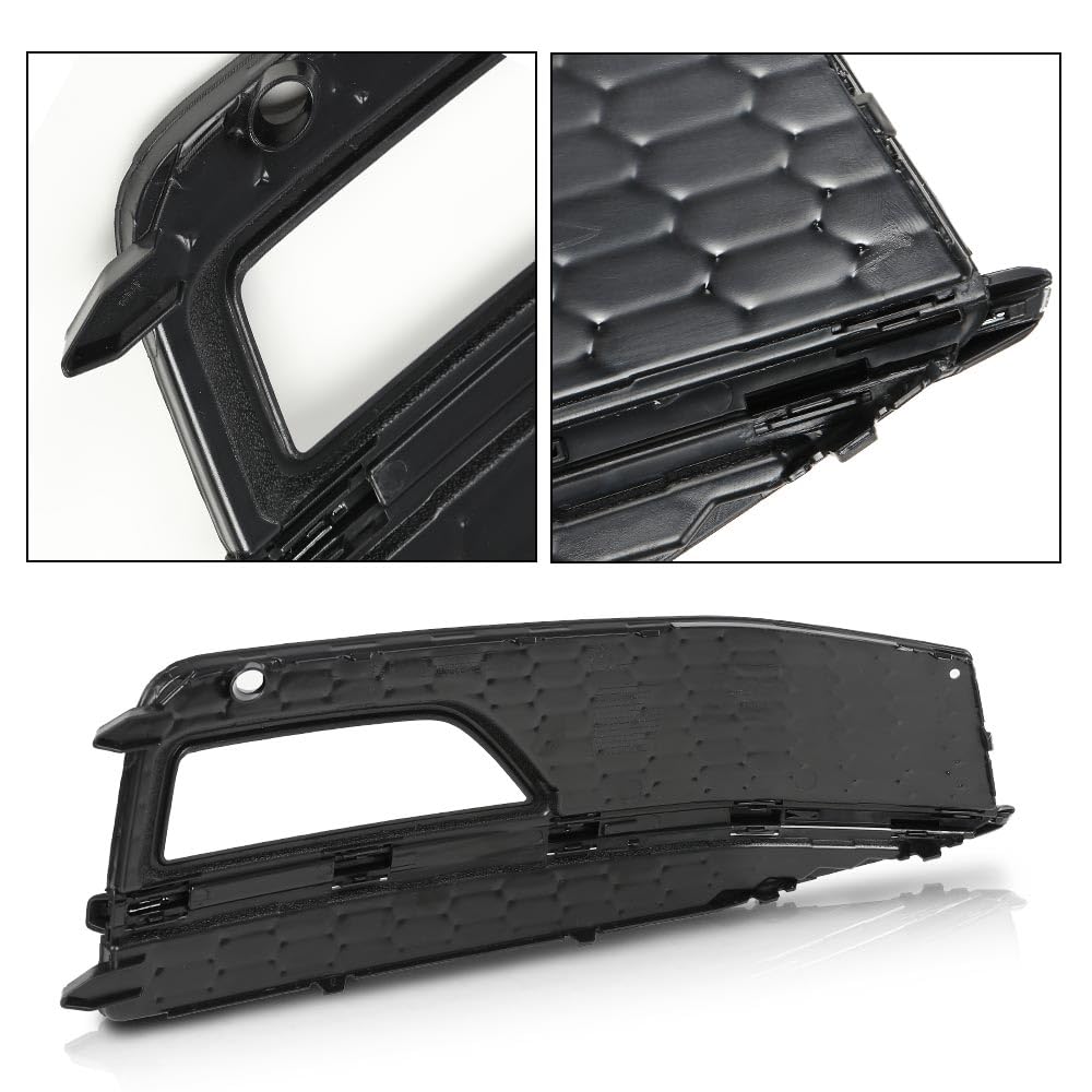 G-PLUS Front Bumper Fog Light Grilles Cover Trim Honeycomb Black with Black Ring Compatible with Audi A5 S-line/S5 2013-2017/Only Fit for S-Line Bumpers, NOT for Standard Bumpers 8T0807681M 8T0807682M