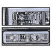 G-PLUS LED DRL headlights, Compatible with 1994 1995 1996 1997 1998 1999 2000 GMC C10 C/K C1500 bumper Headlamp, Smoky lens Chrome Housing Amber Reflector