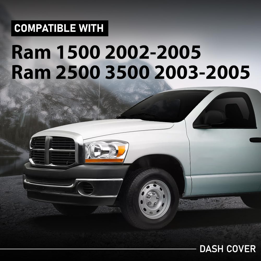G-PLUS TPE Dash Defrost Vent Cover Cap Overlay Compatible with Dodge Ram 1500 2002-2005/ Fit Ram 2500 3500 2003-2005 Upper Dashboard Panel Blue