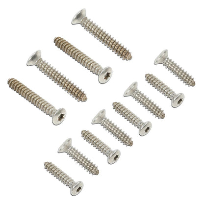 G-PLUS Headlight & Bumper Bezel Trim Screw Kit Chrome Silver Stainless Steel (Thread #8,Length 3/4" and 1 1/8",Torx Pan Head with a 9/32" Outside Diameter)