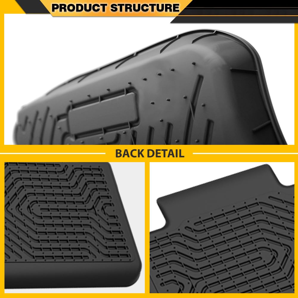 Cargo Liners Fit Tesla Model 3 2017 2018 2019 2020 2021 2022 2023 1st & 2nd & 3rd Row All Weather Full Cover Protection TPE Car Floor Liners 6pcs Black, alfombras para carro
