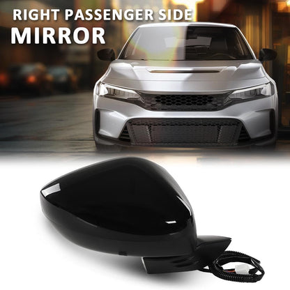 G-PLUS Power Mirror w/ 3-Pin Right Passenger Side Compatible with Honda Civic LX/Sport 2022-2023 Manual Folding 76208T20A01-PFM HO1321350 Glossy Black