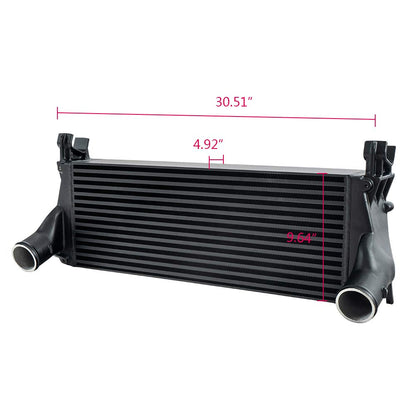 G-PLUS Charge Air Cooler/Intercooler Compatible With 2013-2018 Ram 2500 3500 6.7L Aluminum Tank Tube & Fin Core Black