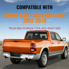 G-PLUS Lockable Truck Bed Storage Box Right for Dodge Ram 1500 2500 3500 2002-2018 Front View
