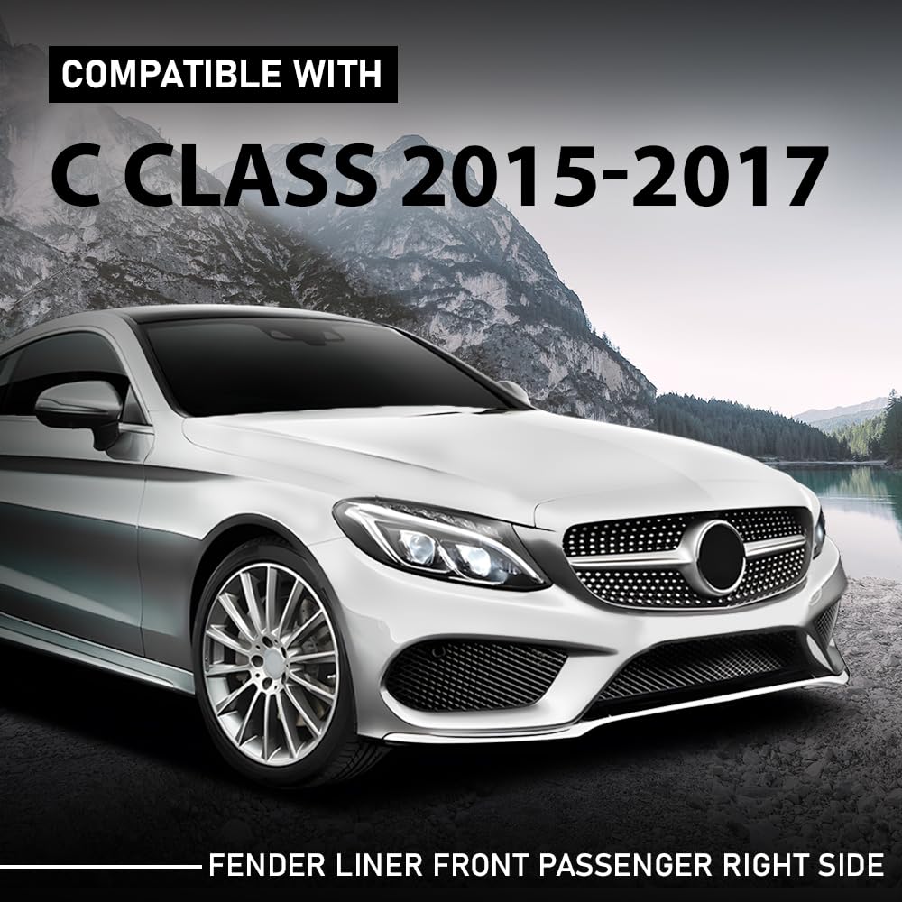 G-PLUS Rear Right Fender Liner Inner Assembly, Compatible with 2015-2017 Benz C300/ 2017 C43 AMG/ 2016-2017 Benz C63, Passenger Side, 205691280064, MB1249192