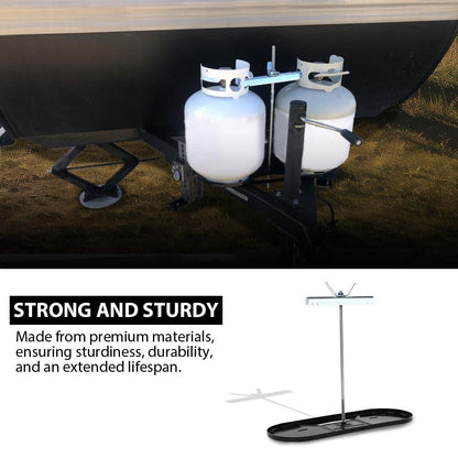 G-PLUS RV Propane Tank Mounting Kit for 20lb 30lb LP Tanks Camper Travel Trailer (Rod Size Increased 2") Propane Tank Holder Dual RV Propane Tank Black