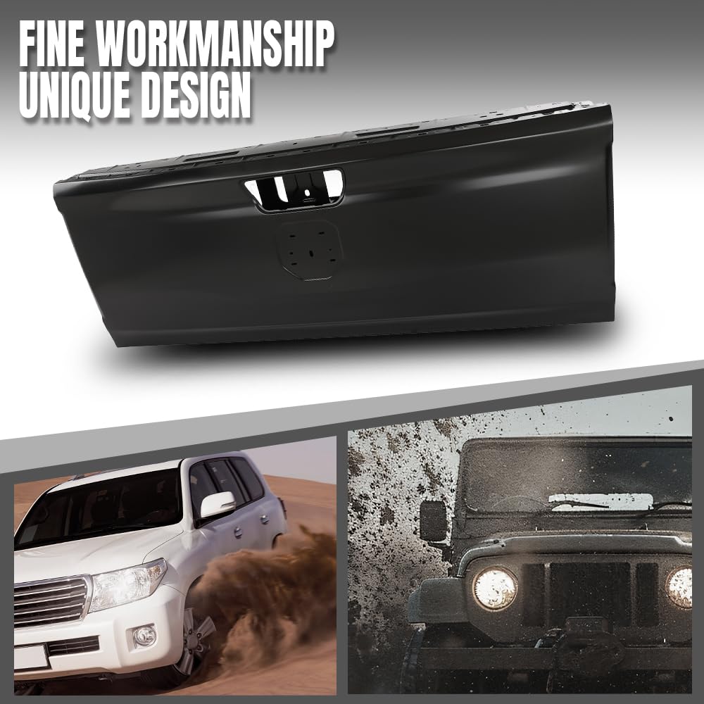 G-PLUS Rear Tailgate Fit Dodge Ram 1500 Pickup 2019-2024, Fit Use Without R-A-M Letters CH1900131, 68623973AA, 68278358AF, 68278358AE, 68278358AD, 68278358AC, 68278358AB, 170-10124 Painted Black